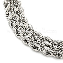 Non-Tarnish 304 Stainless Steel 3-Strand Rope Chain Bracelets for Women&nbsp;BJEW-G707-02P