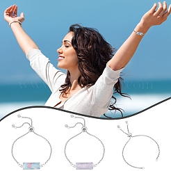 DIY Blank Rectangle Dome Link Bracelet Making Kit&nbsp;DIY-UN0005-31