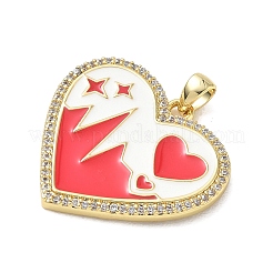 Brass Micro Pave Clear Cubic Zirconia Pendants&nbsp;CU-CBAFF5B-01G-03