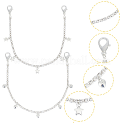 4Pcs 2 Style Alloy Rhinestone Shoe Chains&nbsp;DIY-GF0007-31