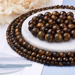 4 Strands 4 Style Natural Grade AB Tiger Eye Round Beads Strands&nbsp;G-TA0001-27