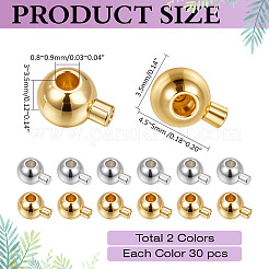 60Pcs 2 Colors Brass Crimp Beads&nbsp;KK-ME0003-34