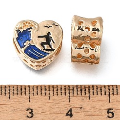 Rack Plating Alloy Enamel European Beads&nbsp;PALLOY-A009-24G