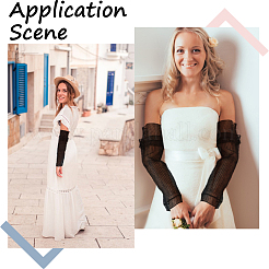 Polyester Lace Arm Oversleeves for Women&nbsp;AJEW-WH20007-88A