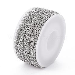 Tarnish Resistant 304 Stainless Steel Textured Cable Chains&nbsp;CHS-H012-01P