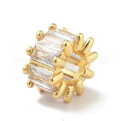 Brass Micro Pave Clear Cubic Zirconia European Beads&nbsp;KK-B059-17G