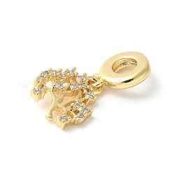 Brass Micro Pave Cubic Zirconia European Dangle Charms&nbsp;ZIRC-I071-22G-02