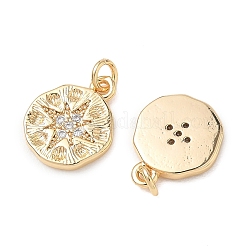 SHEGRACE Brass Micro Pave Clear Cubic Zirconia Pendants&nbsp;XGRQ3K125-529G