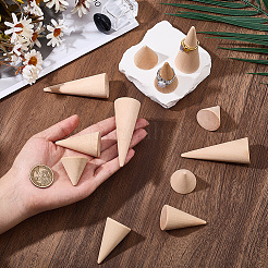 12Pcs 3 Styles Wooden Ring Displays&nbsp;RDIS-SC0001-04