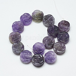 Carved Natural Amethyst Beads Strands&nbsp;G-T122-07A