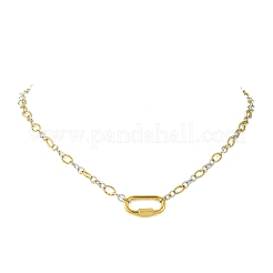 5MM Two Tone 304 Stainless Steel Textured Figaro Chain Necklaces&nbsp;NJEW-JN06466-02