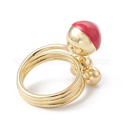 Enamel Round with Evil Eye Finger Rings&nbsp;RJEW-A014-01G-07