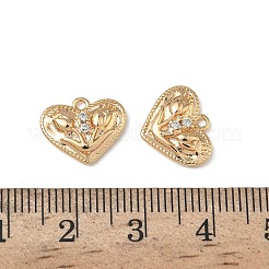 Brass Micro Pave Clear Cubic Zirconia Charms&nbsp;KK-A280-08G