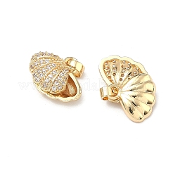 Brass Micro Pave Clear Cubic Zirconia Pendants&nbsp;KK-G557-30G