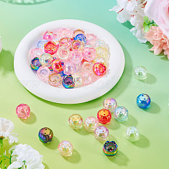 50Pcs UV Plated Transparent Acrylic Bead Caps&nbsp;TACR-TA0001-74