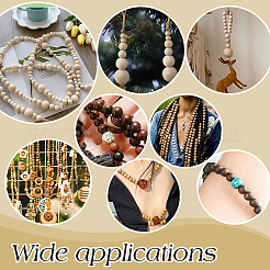 480Pcs 4 Styles Dyed Natural Wood Beads&nbsp;WOOD-PH0003-64