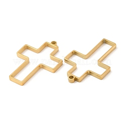 304 Stainless Steel Open Back Bezel Cross Pendants&nbsp;STAS-Z040-08G