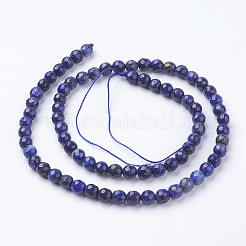 Natural Dyed Lapis Lazuli Beads Strands&nbsp;X-G-G059-6mm