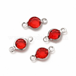 304 Stainless Steel with Glass Connector Charms&nbsp;STAS-G305-08P-02