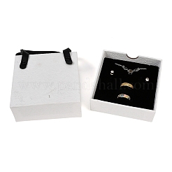 PU Jewelry Set Drawer Boxes with Square Sponge Inside and Texture Paper Rectangle Jewelry Bags&nbsp;LS-ABAG-B009-02B