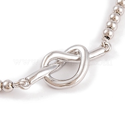 Knot Rack Plating Brass Box Chain Slider Bracelets&nbsp;BJEW-S148-01P