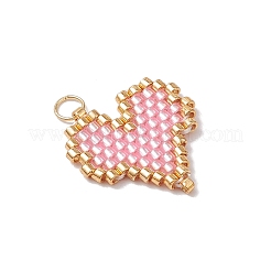 10Pcs MIYUKI Delica Glas Seed Beaded Heart Pendants&nbsp;PALLOY-MZ00701