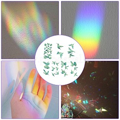 7PCS 2 Styles PVC Stickers Dazzling Color Window Stickers 3D Laser Hummingbird Electrostatic Glass Window Stickers&nbsp;JX828A