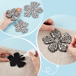 3Pcs 3 Styles Flower Glass Ornament Accessories&nbsp;DIY-GA0009-01