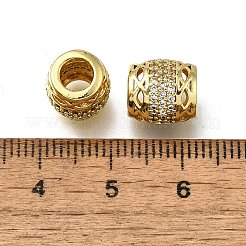 Brass Micro Pave Clear Cubic Zirconia European Beads&nbsp;LS-ZIRC-I070-002G