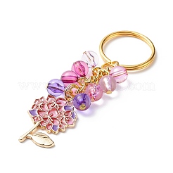 4Pcs Grape/Flower/Heart/Butterfly Alloy Enamel Pendant Keychain&nbsp;KEYC-JKC00412-04