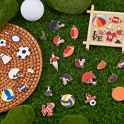 32Pcs Sports Series Alloy Enamel Pendants&nbsp;ENAM-FH0001-93