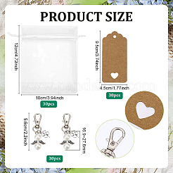 30Pcs Alloy & Imitated Pearl Acrylic Angel Pendant Decorations&nbsp;HJEW-PH02300