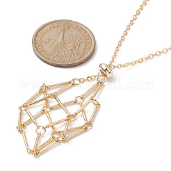 Brass Macrame Pouch Empty Stone Holder for Pendant Necklaces Making&nbsp;NJEW-JN04444-02