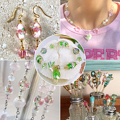 Handmade Foil Glass Lampwork Beads&nbsp;LAMP-CD0001-04
