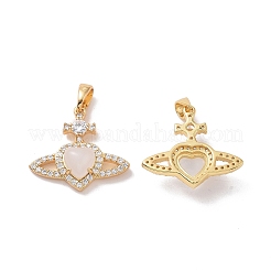 Brass Micro Pave Cubic Zirconia Pendants&nbsp;ZIRC-P102-01G