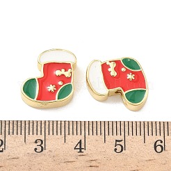 Christmas Brass Enamel Beads&nbsp;KK-I474-G25