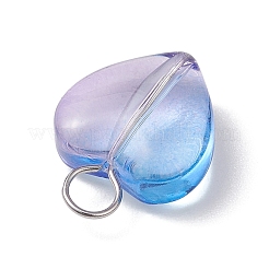 Heart Gradient Color Baking Paint Transparent Glass Pendants&nbsp;PALLOY-JF03264-02