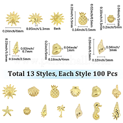 1300Pcs 13 Styles Brass Cabochons&nbsp;MRMJ-SC0001-60G