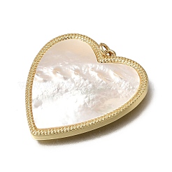 Natural Shell Brass Pendants&nbsp;KK-C262-11B-G