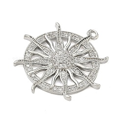 Brass Micro Pave Clear Cubic Zirconia Pendants&nbsp;KK-I476-06P
