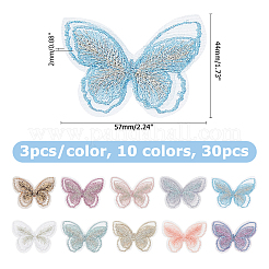 30Pcs 10 Colors Polyester Iron on/Sew On Patches&nbsp;PATC-HS0001-03