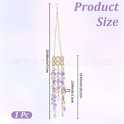 Glass with Iron Hanging Suncatchers&nbsp;AJEW-SP0005-02