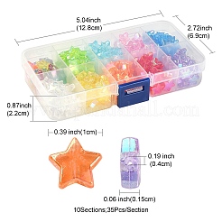 260~300pcs 10 Colors Eco-Friendly Transparent Acrylic Beads&nbsp;TACR-YW0001-66