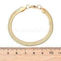 304 Stainless Steel Flat Snake Chain Bracelets&nbsp;BJEW-C134-01B-G