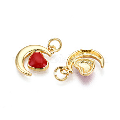 Brass Enamel Pendants&nbsp;KK-N257-15G