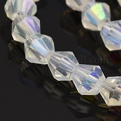Faceted Bicone Electroplate Glass Beads Strands&nbsp;X-EGLA-P016-3mm-AB02