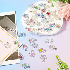 50Pcs Alloy & Glass Pendants&nbsp;PALLOY-TAC0240