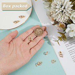 6Pcs Brass Micro Pave Clear Cubic Zirconia Fold Over Clasps&nbsp;KK-BC0015-10KCG