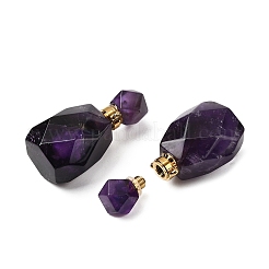 Natural Amethyst Perfume Bottle Pendants&nbsp;G-B149-02G-02