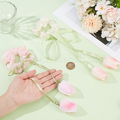 4Pcs 2 Colors Tulip Polyester Elastic Hair Accessories&nbsp;OHAR-CY0001-15
